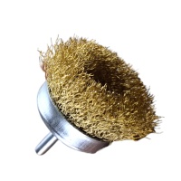 Щетка для дрели чашечная 65 мм (2,5"), волнистая, латунированная, "MAXIMUM" MX 17801 оптом