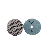 Круг алмазный шлифовальный по камню гибкий 5#, 100 мм,сухой, голубой "Бык" оптом
