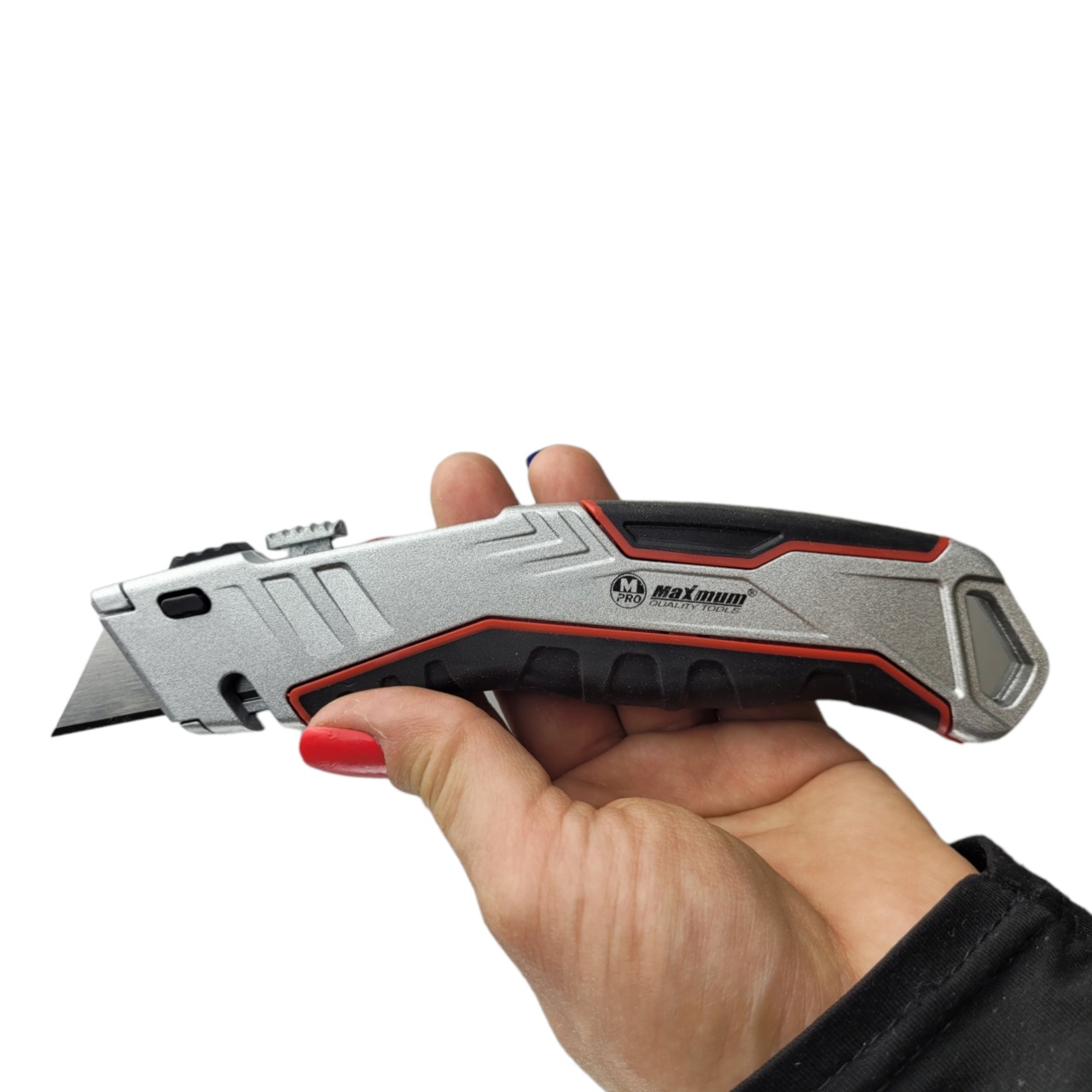 нож для гипсокартона складной, алюминиевое покрытие, 3 запасных лезвия sk5,прорезиненная рукоять оптом